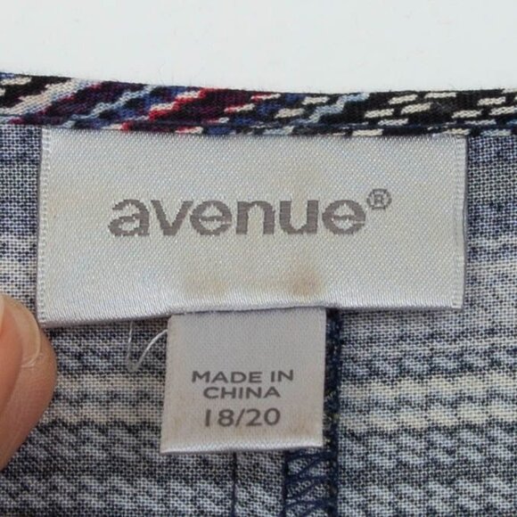 Avenue Womens Striped Kaftan Top Size 18/20 Blue Tassels Lagenlook Southwestern - Picture 5 of 10